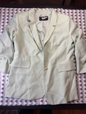 DKNY Pastel Mint Single-Button Blazer